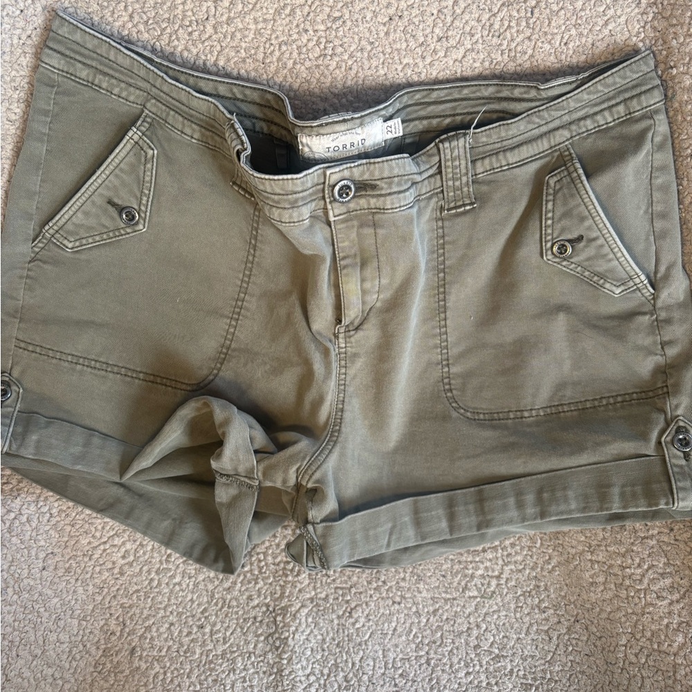 Torrid Olive Cargo Shorts for Women